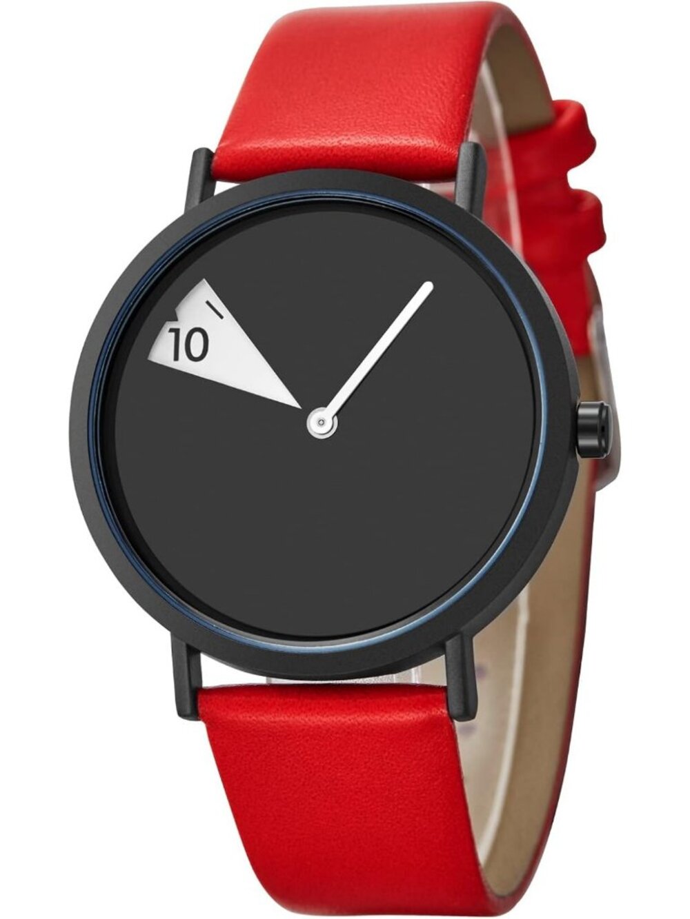Women's Red Creative Ultra-Thin Strap Fashion Quartz Minimalist Wrist Watch